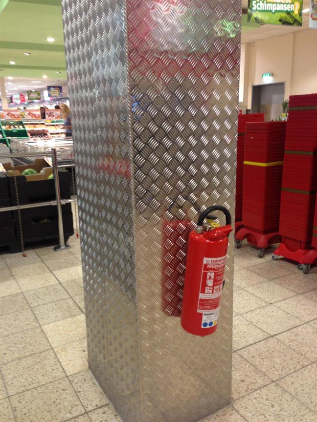 Aluminium Quintettblech als Säulenverkleidung
